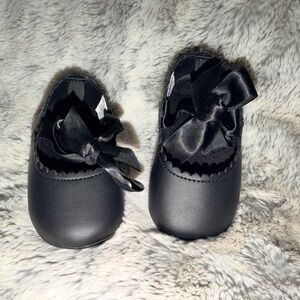 Elegant Black Kids Shoes with Bow